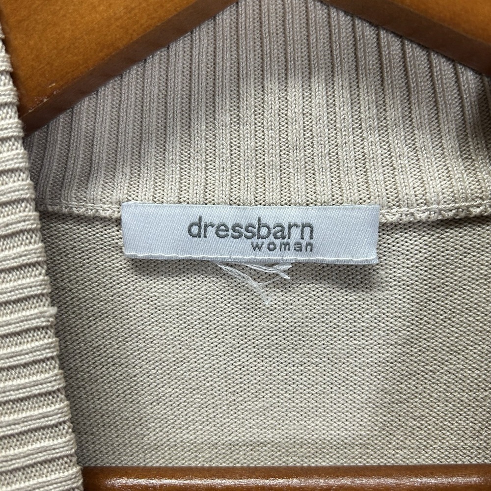 Dressbarn Woman Ivory Silk Blend Long Sleeve Mock‎ Neck Pullover Sweater 20W - Picture 4 of 10